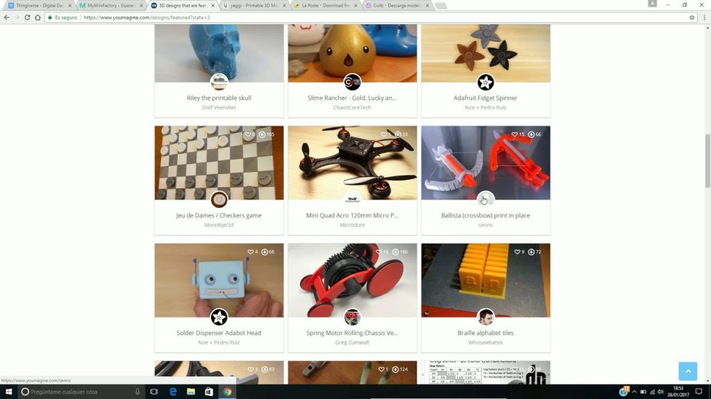 Las mejores páginas para descargar modelos para impresión 3D gratis