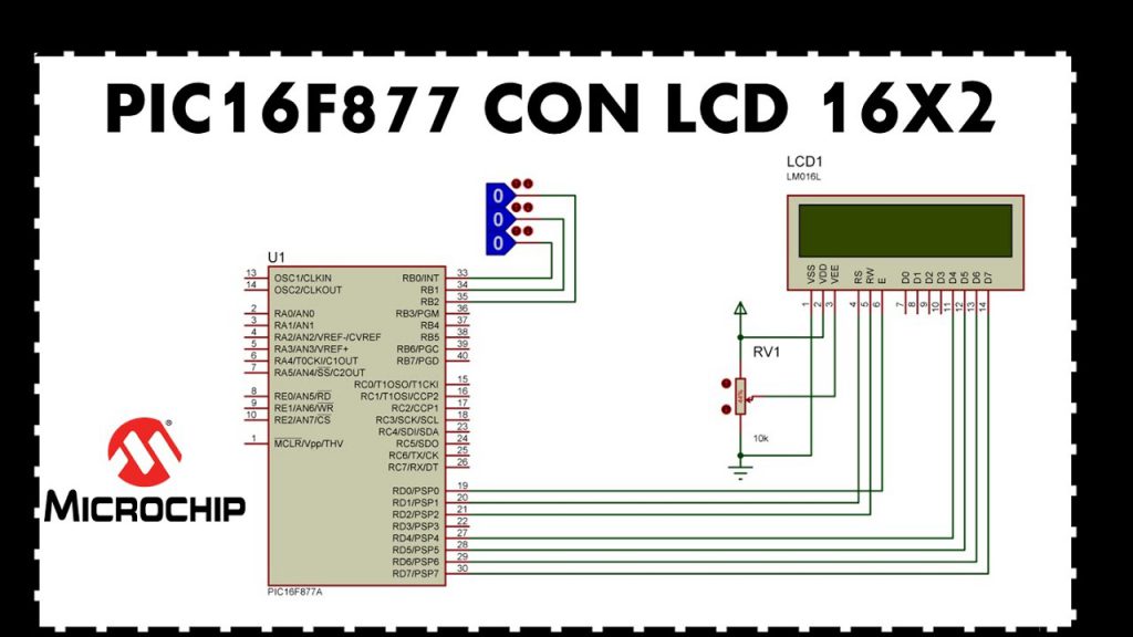 Configurar un PIC16F877A para que manipule una LCD 16×2