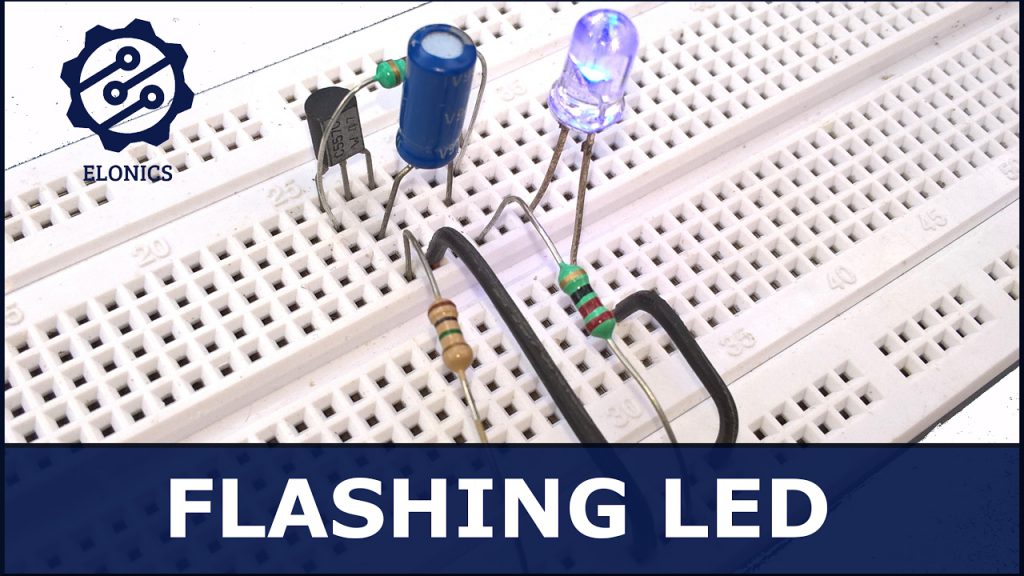 Circuito de LED parpadeante usando transistores en Breadboard