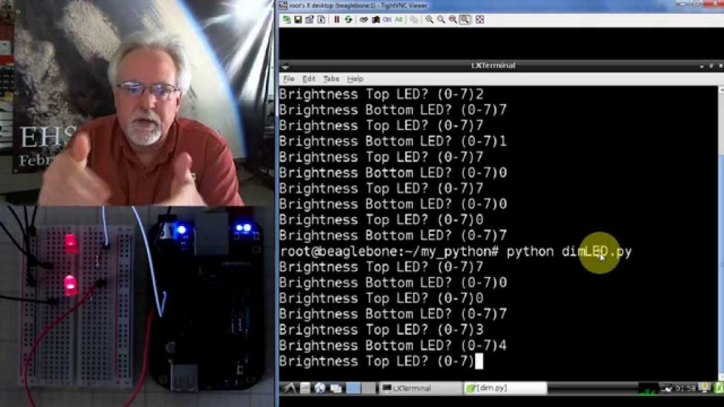 Beaglebone Black LECCIÓN 7: Circuito de LED regulable controlado desde Python