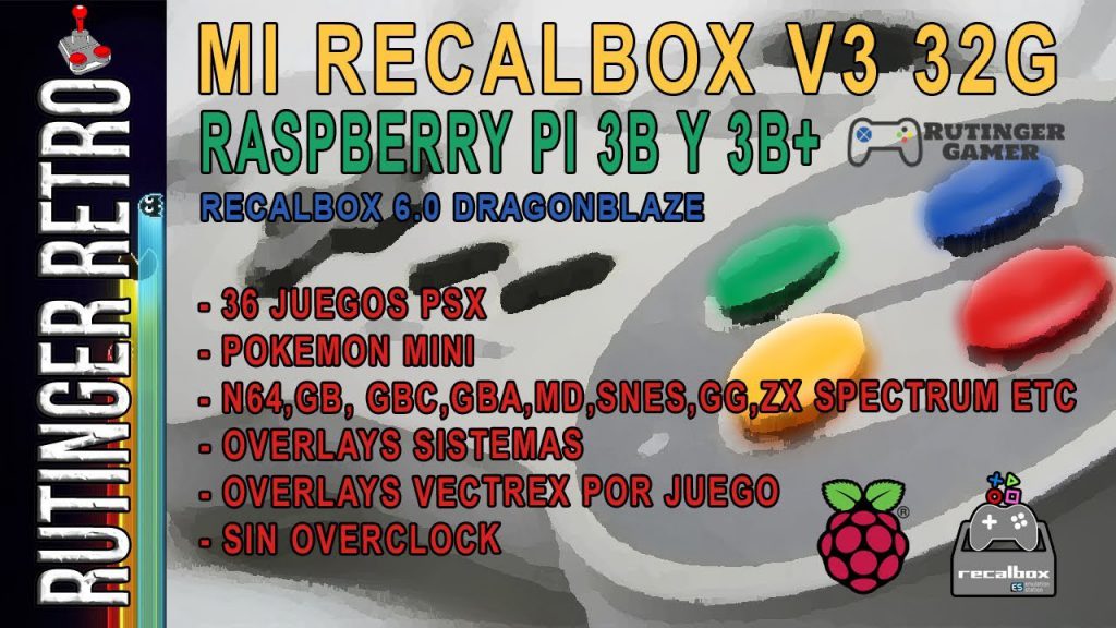 MI RECALBOX V3 – 6.0 RASPBERRY PI 3B Y 3B+ / 32