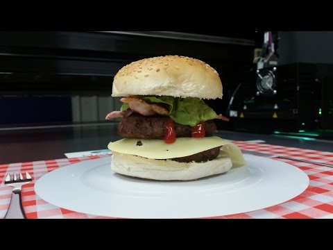 Imprimiendo una hamburguesa comestible por imágenes de Mayfair