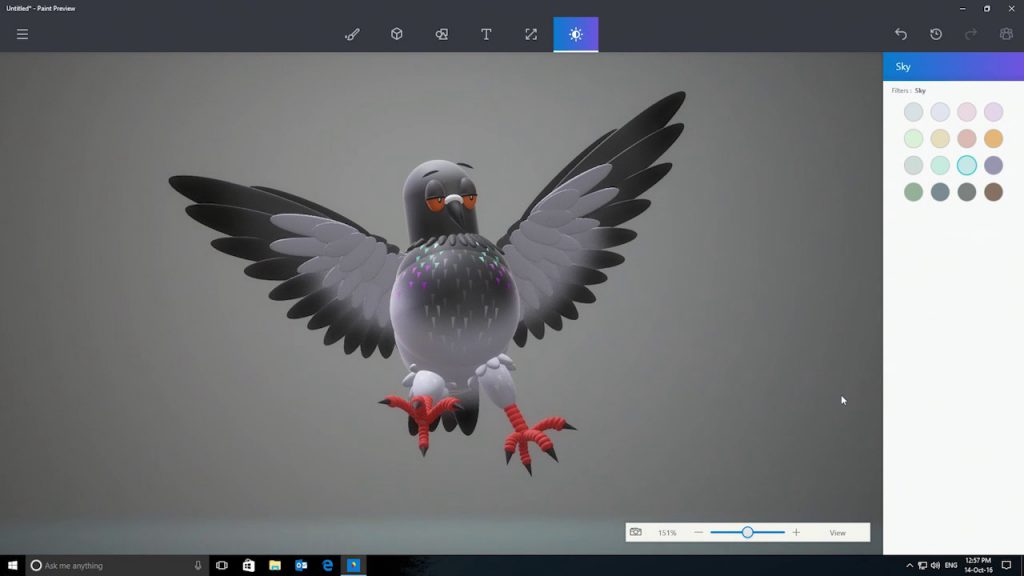 Windows 10 Paint 3D: Creando la paloma perfecta
