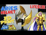 Saint Seiya Gold Aries Mu Helmet 3D cosplay impreso