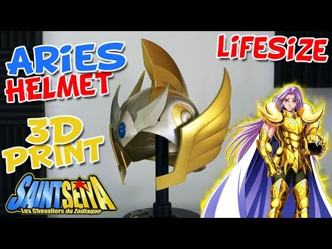 Saint Seiya Gold Aries Mu Helmet 3D cosplay impreso