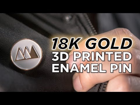 Fabricación de un alfiler de esmalte impreso en 3D de 18K GOLD