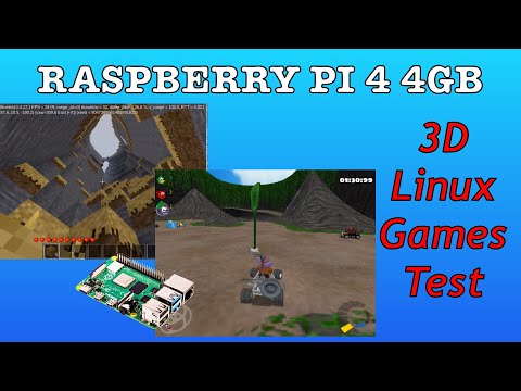 Prueba de juegos de Linux Raspberry Pi 4 3D. Super Tux Cart,