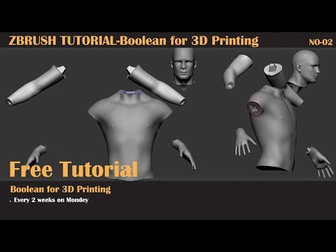 Zbrush Tutorial gratis – booleano impresión 3D