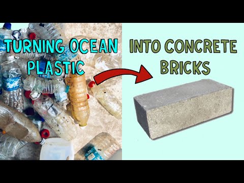 Hacer ladrillos de hormigón de plástico de los océanos